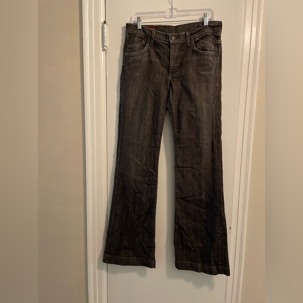 Citizens of Humanity Hutton Stretch High Rise Wide Leg Gray Black Jean Size 31